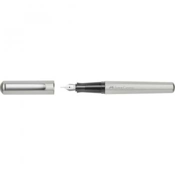 Pluma Estilográfica Faber-Castell Hexo Plateado Mate