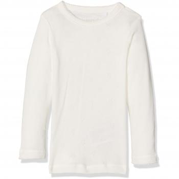 NAME IT Nitgessa Ls Top Mini, Camisa Manga Larga para Bebés, Blanco