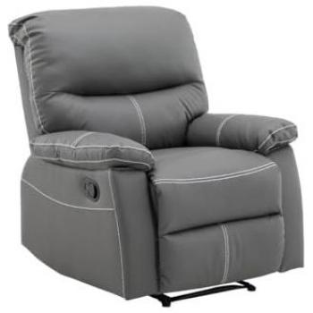 Sillón relax de piel sintética gris Canby