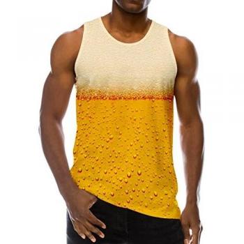 RAISEVERN Cerveza 3D impresión patrón Divertido Realista fobric Gimnasio Camisetas para Hombres pequeños