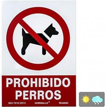 Señal PVC Prohibido perros, 21x30 cm