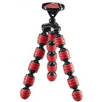 Trípode Cullmann Alpha 350 Mobil para Smartphone y Cámara de Acción, 3 Patas, Negro y Rojo