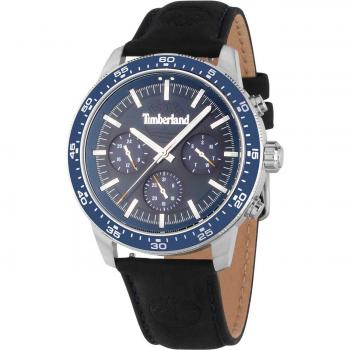 Reloj Hombre Timberland TDWGF0029003 Negro, Correa de acero inoxidable, Caja de acero inoxidable, Resistencia al agua 50 metros, Esfera negra con detalles en blanco y plata, Movimiento de cuarzo