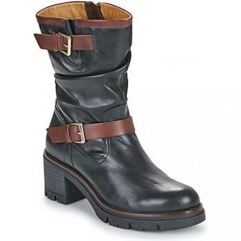 Botas de mujer Pikolinos de piel con cremallera y suela extraligera en color negro