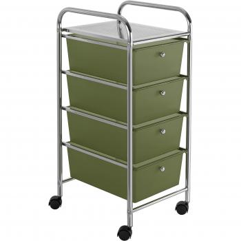 Carrito rainbow style 4 cajones 33x39x80 cm verde