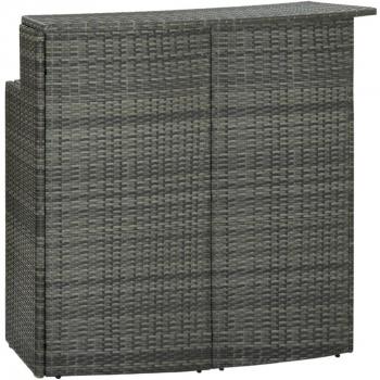 vidaXL Garden Bar Table Grey 120x55x110 cm Poly Rattan