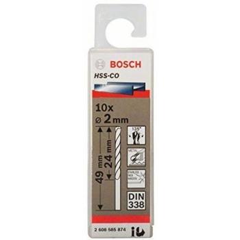 Bosch 2 608 585 874 - Pack de 10 brocas metálicas HSS-Co, DIN 338