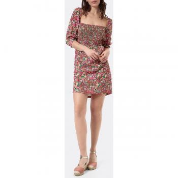 Vestido de mujer multicolor de policrep con estampado de flores liberty y detalle cut out