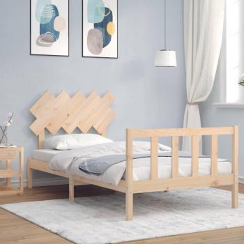 Estructura de Cama con Cabecero 100x200 cm Madera Maciza de Pino