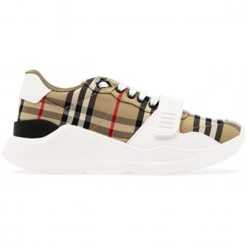 Burberry Women's Vintage Check Low Top Sneakers in Beige, Size 36