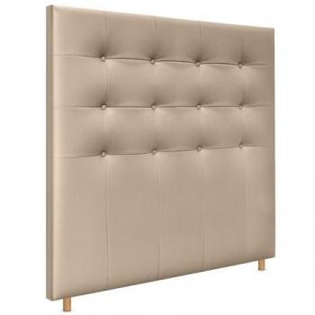 Cabecero Capitoné hasta el Suelo 150x120cm tapizado en Polipiel Champán para Cama Dormitorio