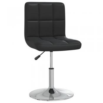 Silla de comedor de cuero sintético negra Día y Noche