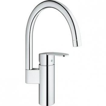 Grifo de Cocina Monomando Grohe Wave Cosmopolitan con Caño Alto en C, Acabado Cromado, 32449001