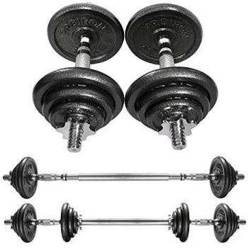 PROIRON Mancuernas Ajustables 10kg x 2 - Pesas y Mancuernas de Hierro Fundido con Barra y Discos para Culturismo, Aptitud, Halterofilia, Ejercicios de Gimnasio Doméstico