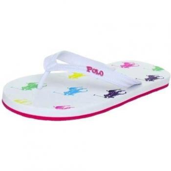 Polo Ralph Lauren Amino 96031 - Zapatillas de casa de caucho para niña, color blanco, talla 27