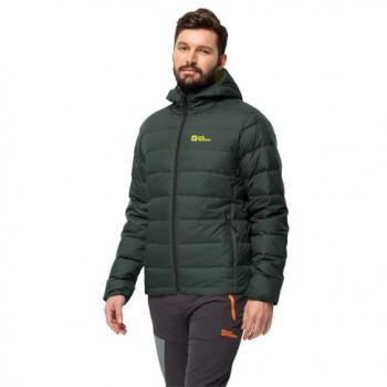 Jack Wolfskin Ather Down Hoodie Green Regular Fit Size S Men's Padded Water Repellent Jacket