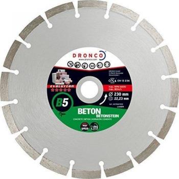 Dronco B5-230 Discos de Diamante, B5, Hormigón, Antes Ecf, 230 Mm Diámetro, 2.4 Mm Espesor, Eje Diámetro 22.23 Mm