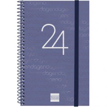 Finocam 741441024 Agenda Semanal Año 2024 E5 Vista Horizontal Espiral Azul