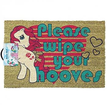 My Little Pony Retro por favor Wipe Your cascos Felpudo, Multicolor