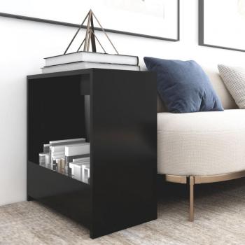 Mesa auxiliar de aglomerado negro 50x26x50 cm con diseño moderno, superficie lisa, ideal para salón o dormitorio