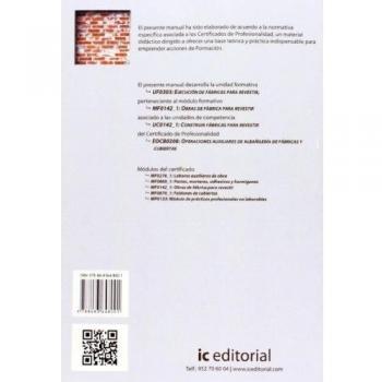 Ejecución de fábricas para revestir. eocb0208 - operaciones auxiliares de albañilería de fábricas y cubiertas
