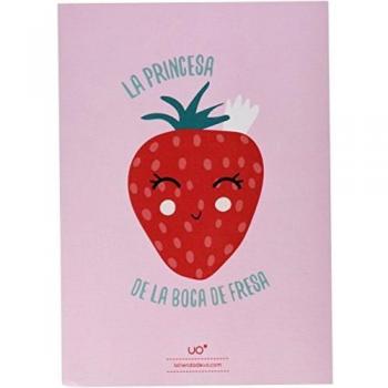 UO ESTUDIO LMBF2 - Lámina infantil Princesa de la boca de fresa, color rosa y rojo