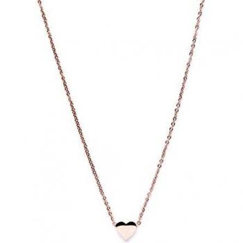 Collar Minimalista de Titanio con Colgante de Corazón en Oro Rosa