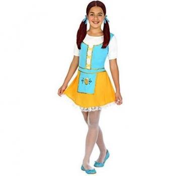 Disfraz de Alemana para niña - Incluye vestido tradicional con corsé, delantal blanco, blusa de manga corta, y gorro a juego. Tallas disponibles: 5-6 años