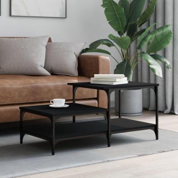 Mesa de centro madera contrachapada 100x50,5x45 cm Negro, Roble Sonoma, Roble ahumado Mesita de Salón o Comedor o Auxiliar Mesa de Café Meuble Salón