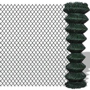 vidaXL Chain Fence 1.5x25m Green Garden Patio Wire Mesh Panel Fencing Barrier