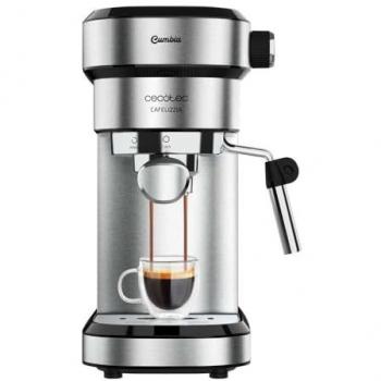 Cafetera Espresso Cecotec Cafelizzia Steel 1350W, 20 Bares de Presión, Acero Inoxidable, Brazo Portafiltro con Dos Filtros, Vaporizador Orientable, Depósito Extra
