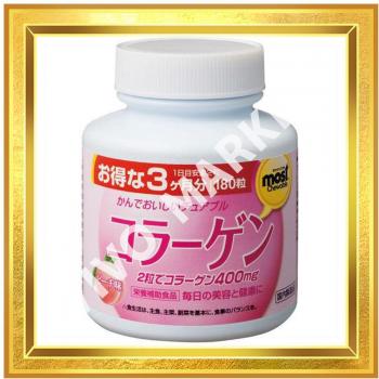 Japan ORIHIRO Chewable Collagen 180 Tablets - Peach Flavor