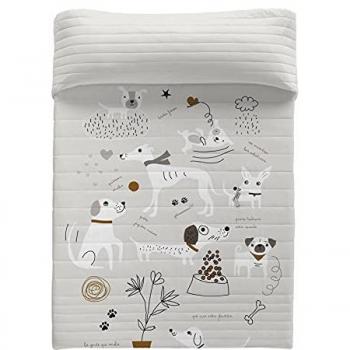 Colcha bouti reversible Panzup Dogs 2 250 x 260 cm para cama de 150/160