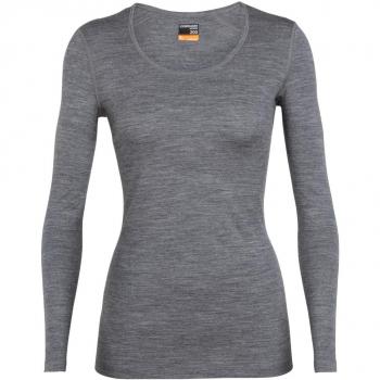 Icebreaker 200 Oasis LS Scoop Camiseta, Mujer, Gris