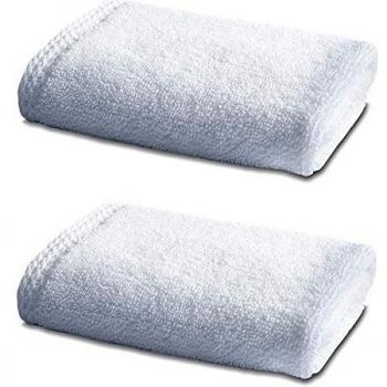 Ropa de Baño de Bambú - Doble Set - 2 x Lujo Bambú Toalla de Cara - 800gsm - Blanco Alpino - 30cm x 30cm