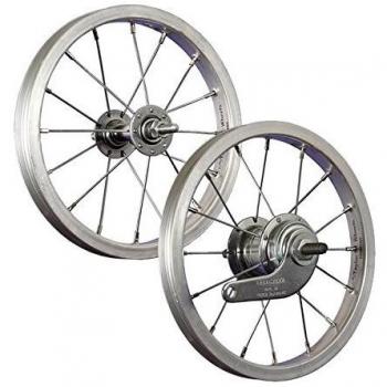 Juego de ruedas para bicicleta de 12 pulgadas con freno contrapedal, acero inoxidable 203-19 plata