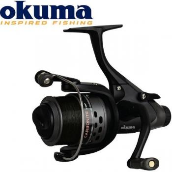 Carrete Okuma Carbonite XP Baitfeeder CBF-155A con 300m de línea Sufix Advance