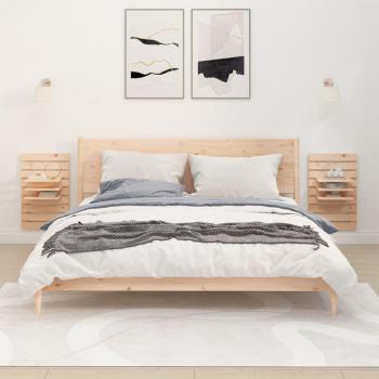 Estantes mesitas de pared 2 uds madera maciza de pino Natural, Blanco, Gris Mueble Almacenaje Estantería para Oficina, Estudio, Dormitorio Estantería/Librería/ mueble de Almacenamiento