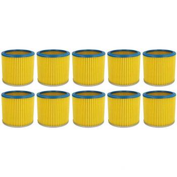 Filtro Plisado 10x Compatible con Aqua Vac Power Aqua Vax 1000 - Filtro Cartucho Amarillo - Vhbw