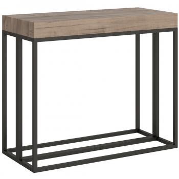 Consola Extensible Epoca Small 90x40/196 cm Roble Natural con Estructura Antracita