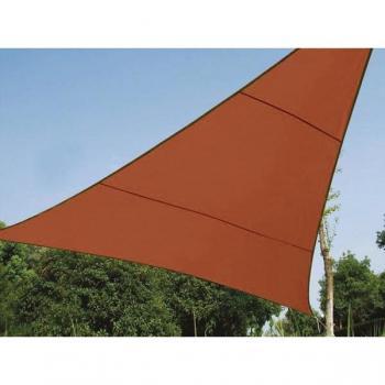 Vela de Sombra Triangular 3.6 x 3.6 x 3.6 m Terracota, Poliéster Hidrófugo 160 g/m²