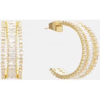 Pendientes Pavee criolla triple con circonitas