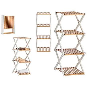 Estantería Plegable de Madera Marrón y Blanco (32 x 96 x 39 cm)