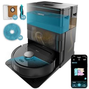 Robot Aspirador y Friegasuelos Cecotec Conga X50 con Base Autovaciado, Succión 15000Pa, Navegación Láser, Mopas Giratorias y Conexión WiFi/Bluetooth