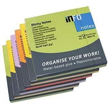 Notas reposicionables Sticky Notes Spring Line, color negro