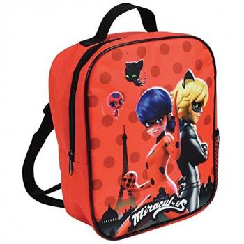 Mochila Isotérmica Infantil Jemini Miraculous - 5L, Roja y Negra