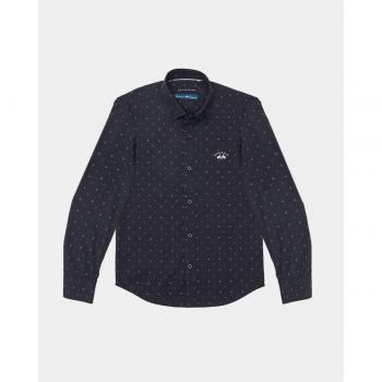 Camisa Spagnolo de niño con estampado de anclas en azul marino