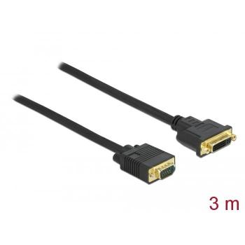 Adaptador de cable de vídeo DVI-A a VGA (D-Sub) 3 m Negro