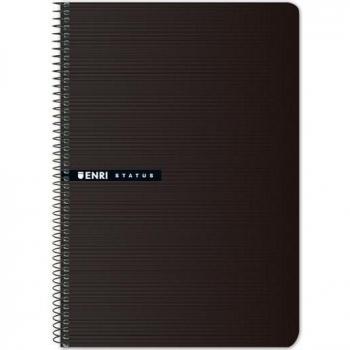 Cuaderno Espiral ENRI Status 4º Tapa Dura Cuadrícula 4x4 100 Hojas A5 Negro
