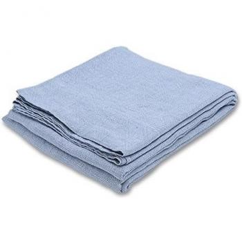 LinenMe Lavado a la piedra Rhomb sábana, ropa de cama, azul, King, 275 x 295 cm